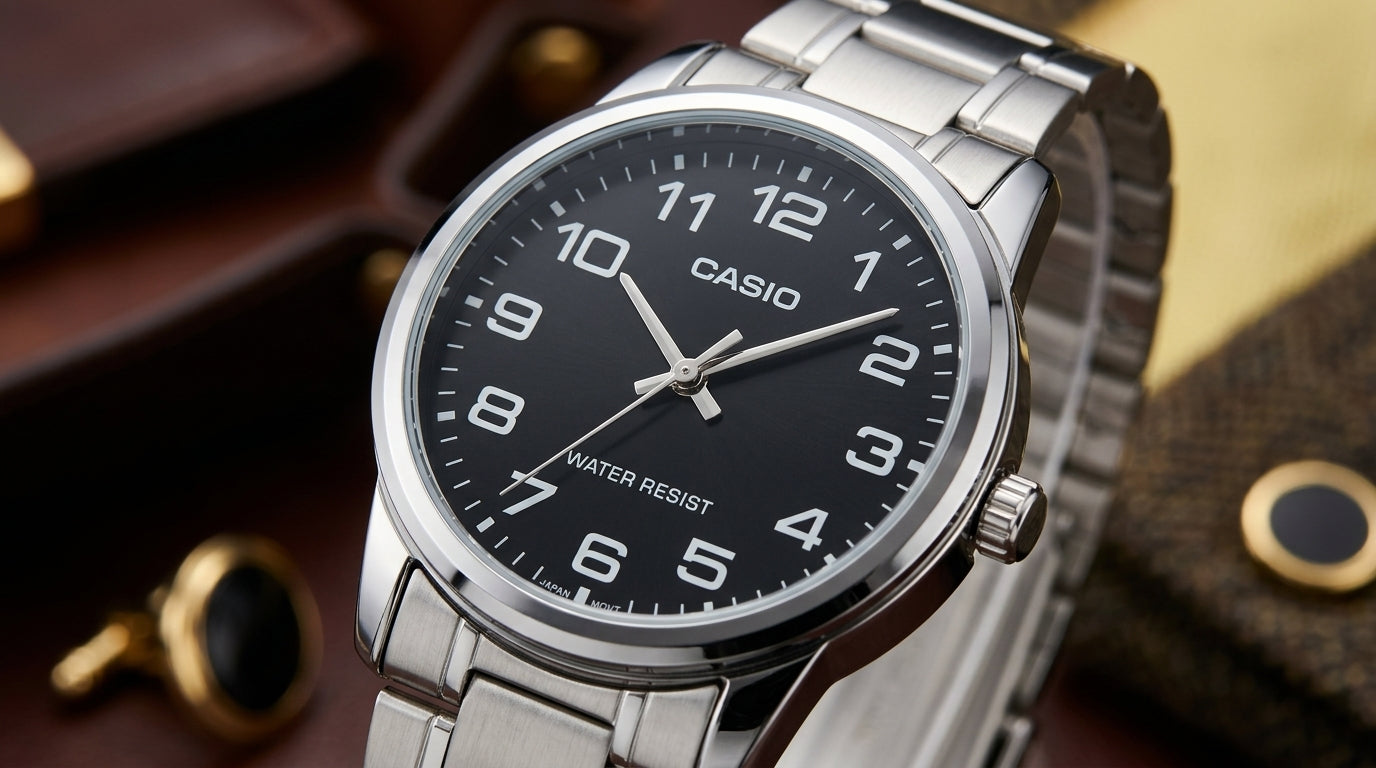 Reloj Casio Cuarzo Acero Inoxidable Esfera Ónix - Elegancia y Precisión