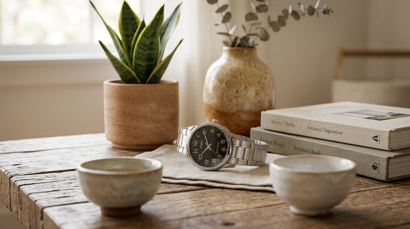 Reloj Casio Cuarzo Acero Inoxidable Esfera Ónix - Elegancia y Precisión
