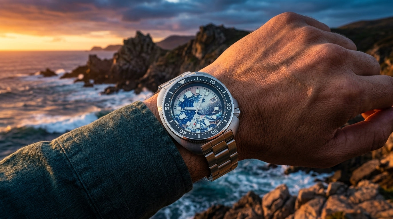 Steeldive Edición Especial -- Acero inoxidable, Esfera Personalizada, Brazalete de cambio y Papeles