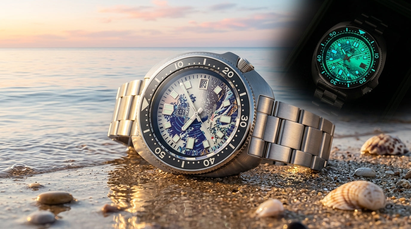 Steeldive Edición Especial -- Acero inoxidable, Esfera Personalizada, Brazalete de cambio y Papeles