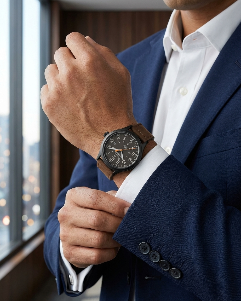 Reloj Timex Expedition para Hombre, Acero Inoxidable y Brazalete de Cuero